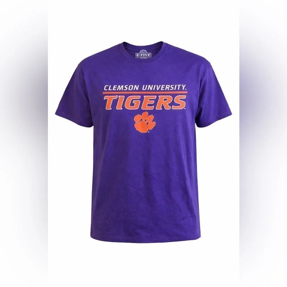 Clemson South Carolina Football Purple Tigers University T-Shirt Top Size XL